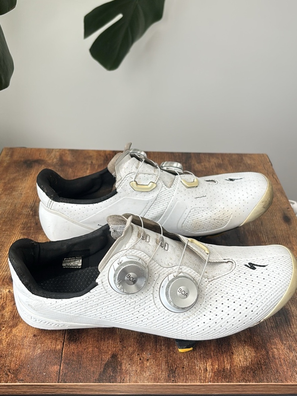 Specialized White Road Cycling Shoes with Dual BOA Dials